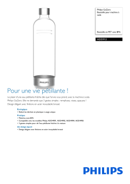 Philips ADD912/10 GoZero Bouteille pour machine à soda Manuel utilisateur