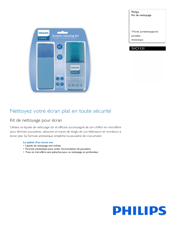 Philips SVC1131/10 Kit de nettoyage Manuel utilisateur | Fixfr