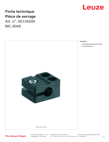 Leuze MC 004K Klemmstück Manuel utilisateur | Fixfr