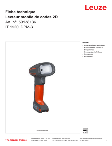 Leuze IT 1920i DPM-3 Mobiler 2D-Codeleser Manuel utilisateur | Fixfr