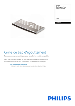 Philips CP0163/01 Cache pour bac d'égouttement Manuel utilisateur