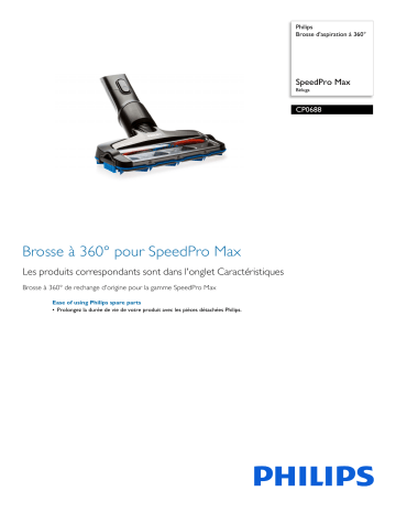 Philips CP0688/01 Brosse d'aspiration à 360° Manuel utilisateur | Fixfr