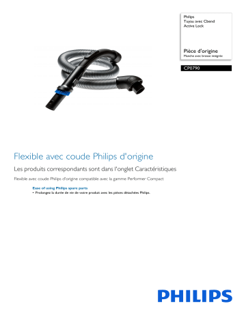 Philips CP0790/01 Tuyau avec Cbend Active Lock Manuel utilisateur | Fixfr
