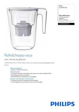 Philips AWP2935WHT/10 Carafe filtrante Manuel utilisateur