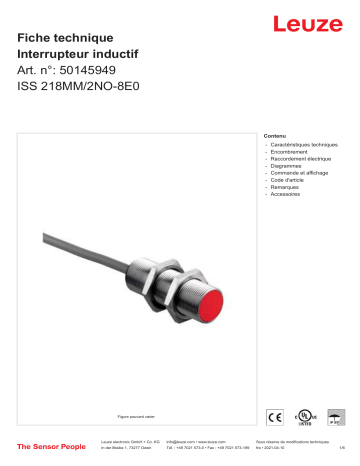 Leuze ISS 218MM/2NO-8E0 Induktiver Sensor Manuel utilisateur | Fixfr