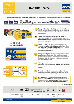 GYS BATIUM 15.24 Fiche technique