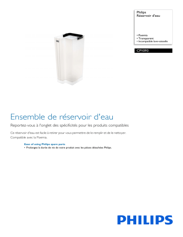 Philips CP1093/01 Réservoir d'eau Manuel utilisateur | Fixfr