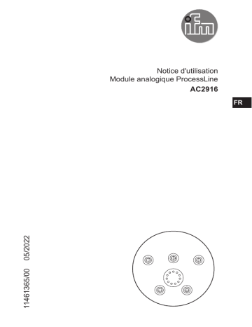 IFM AC2916 AS-Interface ProcessLine module Mode d'emploi | Fixfr