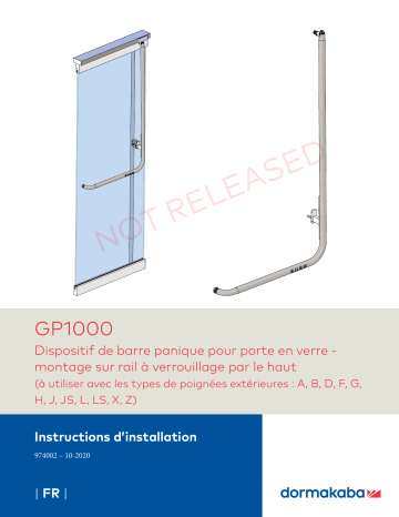 Dormakaba GP1000 / GP1100 Panic Hardware Guide d'installation | Fixfr