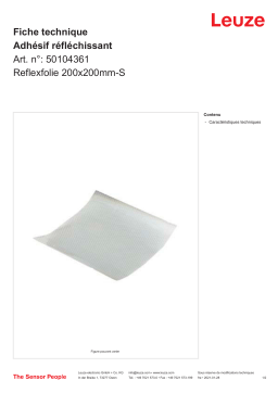 Leuze Reflexfolie 200x200mm-S Reflexfolie Manuel utilisateur