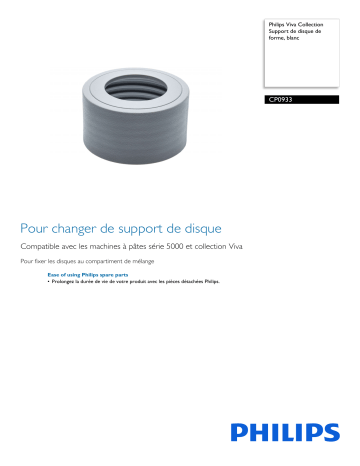 Philips CP0933/01 Viva Collection Support de disque de forme, blanc Manuel utilisateur | Fixfr
