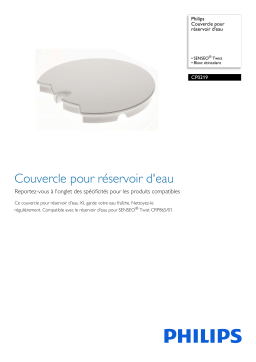 Philips CP0219/01 Couvercle pour réservoir d'eau Manuel utilisateur