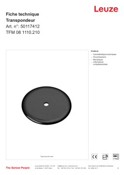 Leuze TFM 08 1110.210 Transponder Manuel utilisateur