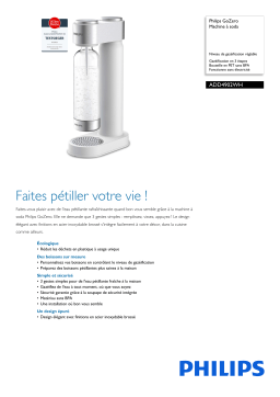 Philips ADD4902WH/10 GoZero Machine à soda Manuel utilisateur