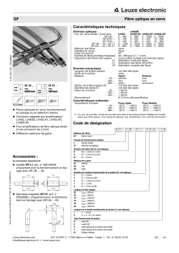 Leuze GF-ETG-SS-610-IQ Glasfaser-Lichtleiter Taster Manuel utilisateur