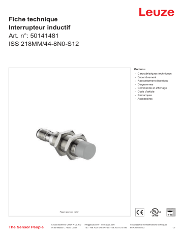 Leuze ISS 218MM/44-8N0-S12 Induktiver Sensor Manuel utilisateur | Fixfr