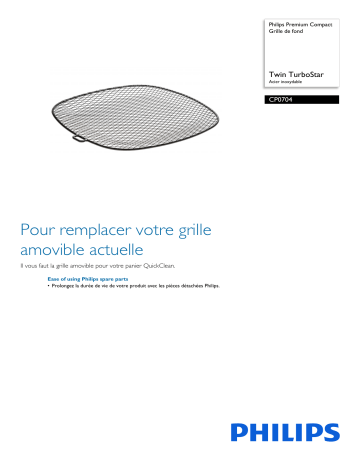 Philips CP0704/01 Premium Compact Grille de fond Manuel utilisateur | Fixfr