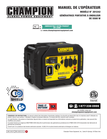 Champion Power Equipment 201242 5500-Watt Inverter with CO Shield® Manuel utilisateur | Fixfr