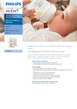 Avent SCY900/02 Avent Natural à Réponse Naturelle Biberon Natural à Réponse Naturelle Manuel utilisateur