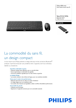 Philips SPT6407B/01 4000 series Duo clavier-souris sans fil Manuel utilisateur