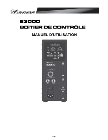 Nakanishi E3000 Controller Manuel du propriétaire | Fixfr