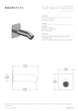 aquabrass 12032 4 3/4" round tub spout spécification