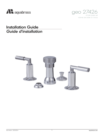 aquabrass 27426 4 hole bidet set Guide d'installation | Fixfr
