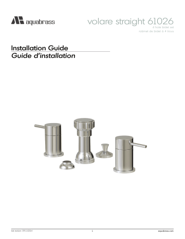 aquabrass 61026 4 hole bidet set Guide d'installation | Fixfr