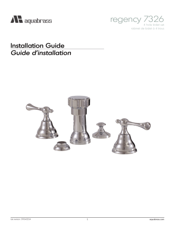 aquabrass 7326 4 hole lavatory bidet set Guide d'installation | Fixfr