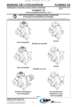 MP Pumps FLOMAX 30 Acier Inoxydable et Bronze Manuel utilisateur