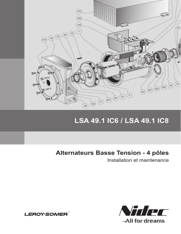 Leroy-Somer LSA 49.1 IC6 / LSA 49.1 IC8 Air/air or air/water heat exchanger Manuel utilisateur | Fixfr