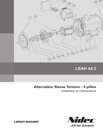 Leroy-Somer LSAH 44.3 Low voltage alternator - Air/water heat exchanger Manuel utilisateur | Fixfr