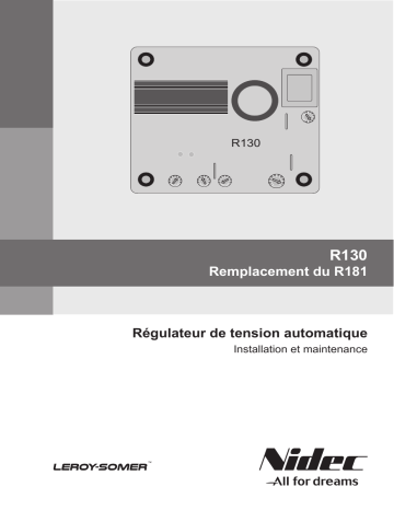 Leroy-Somer R130 Analog AVR Manuel utilisateur | Fixfr