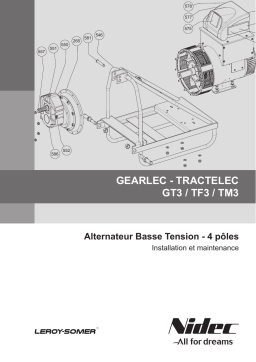 Leroy-Somer GEARLEC-TRACTELEC GT3/TF3/TM3 Generator for agricultural tractor Manuel utilisateur