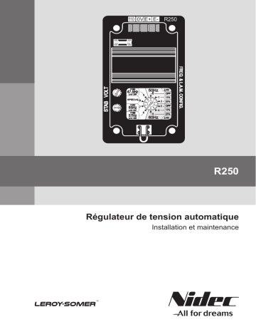 Leroy-Somer R250 Analog AVR Manuel utilisateur | Fixfr