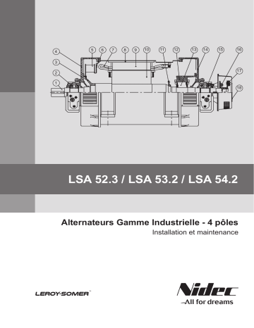Leroy-Somer LSA 52.3 / LSA 53.2 / LSA 54.2 Low voltage alternator Manuel utilisateur | Fixfr