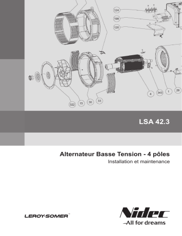 Leroy-Somer LSA 42.3 Low voltage alternator Manuel utilisateur | Fixfr