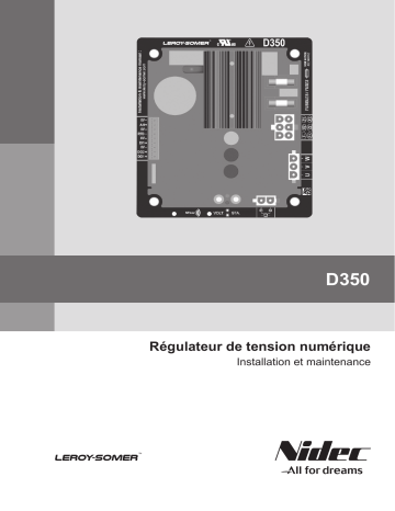Leroy-Somer D350 Digital AVR Manuel utilisateur | Fixfr