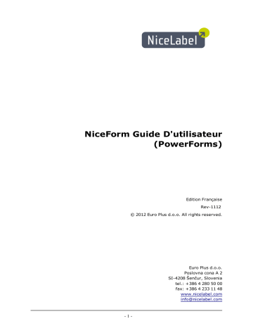 NiceLabel 6 PowerForms Mode d'emploi | Fixfr