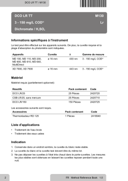 Lovibond Single Method M130 - COD LR TT Manuel utilisateur