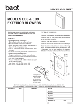 Best EB9 Exterior Blower 890 Max Blower CFM spécification