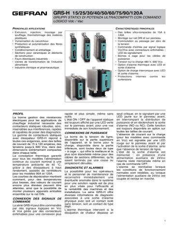 gefran GRS-H Solid state relay Fiche technique | Fixfr