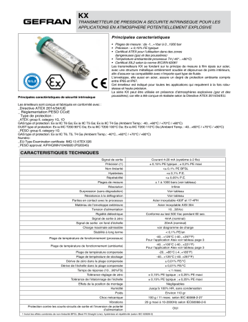 gefran KX Fiche technique | Fixfr