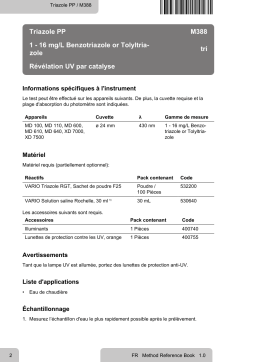 Lovibond Single Method M388 - Triazole PP Manuel utilisateur