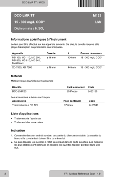 Lovibond Single Method M133 - COD LMR TT Manuel utilisateur