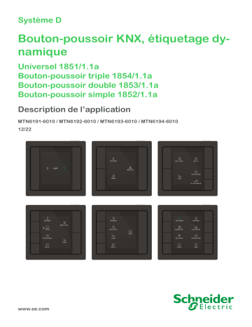 Schneider Electric Bouton-poussoir KNX, étiquetage dynamique Mode d'emploi | Fixfr