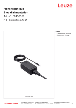 Leuze NT HS6608-Schuko Netzteil Manuel utilisateur