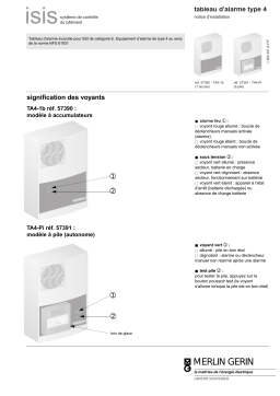 Schneider Electric TA4- ISIS panneau Mode d'emploi