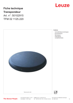 Leuze TFM 02 1125.220 Transponder Manuel utilisateur