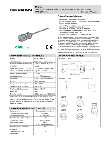 gefran IK4-C Fiche technique | Fixfr